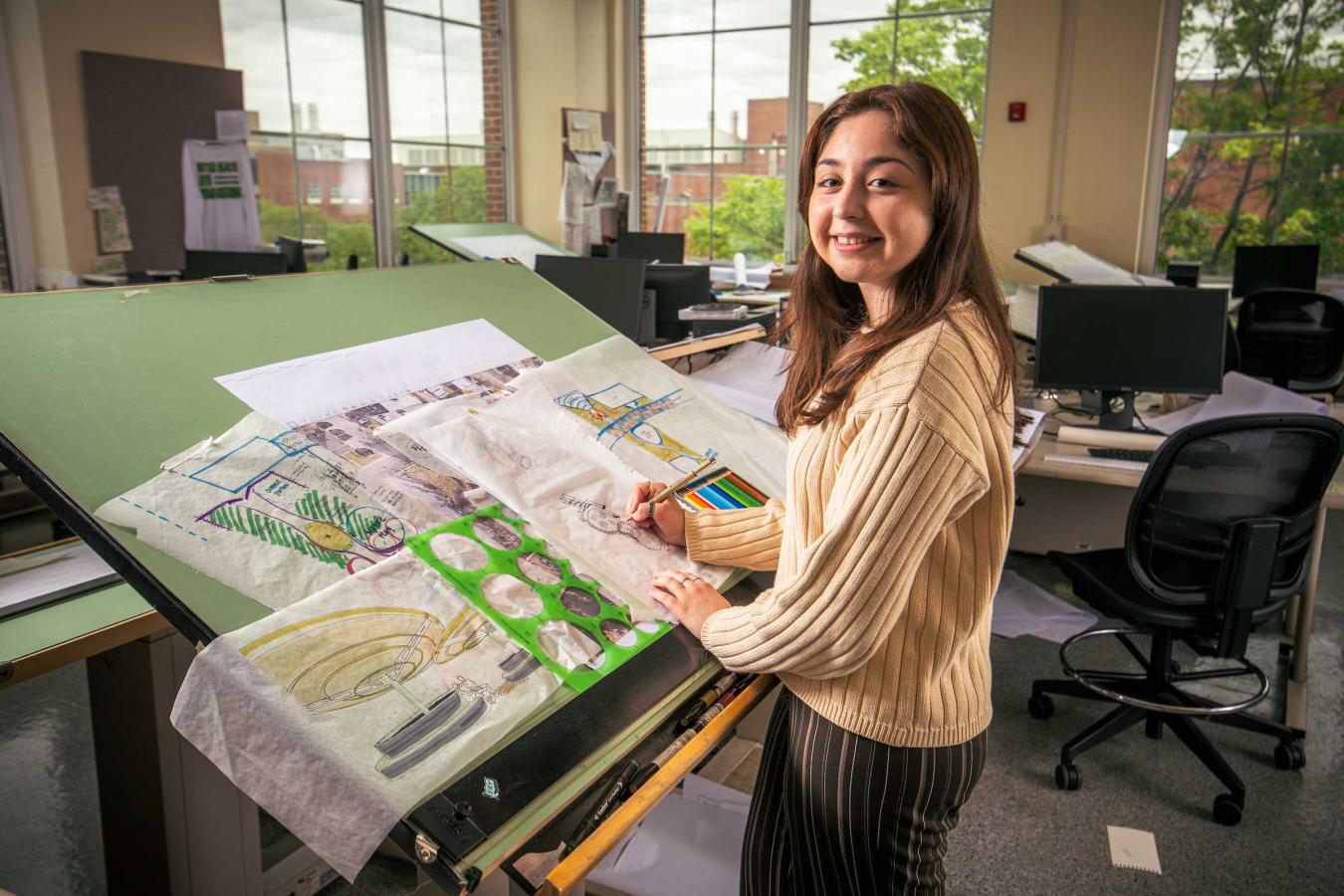 Landscape Architecture student in the studio