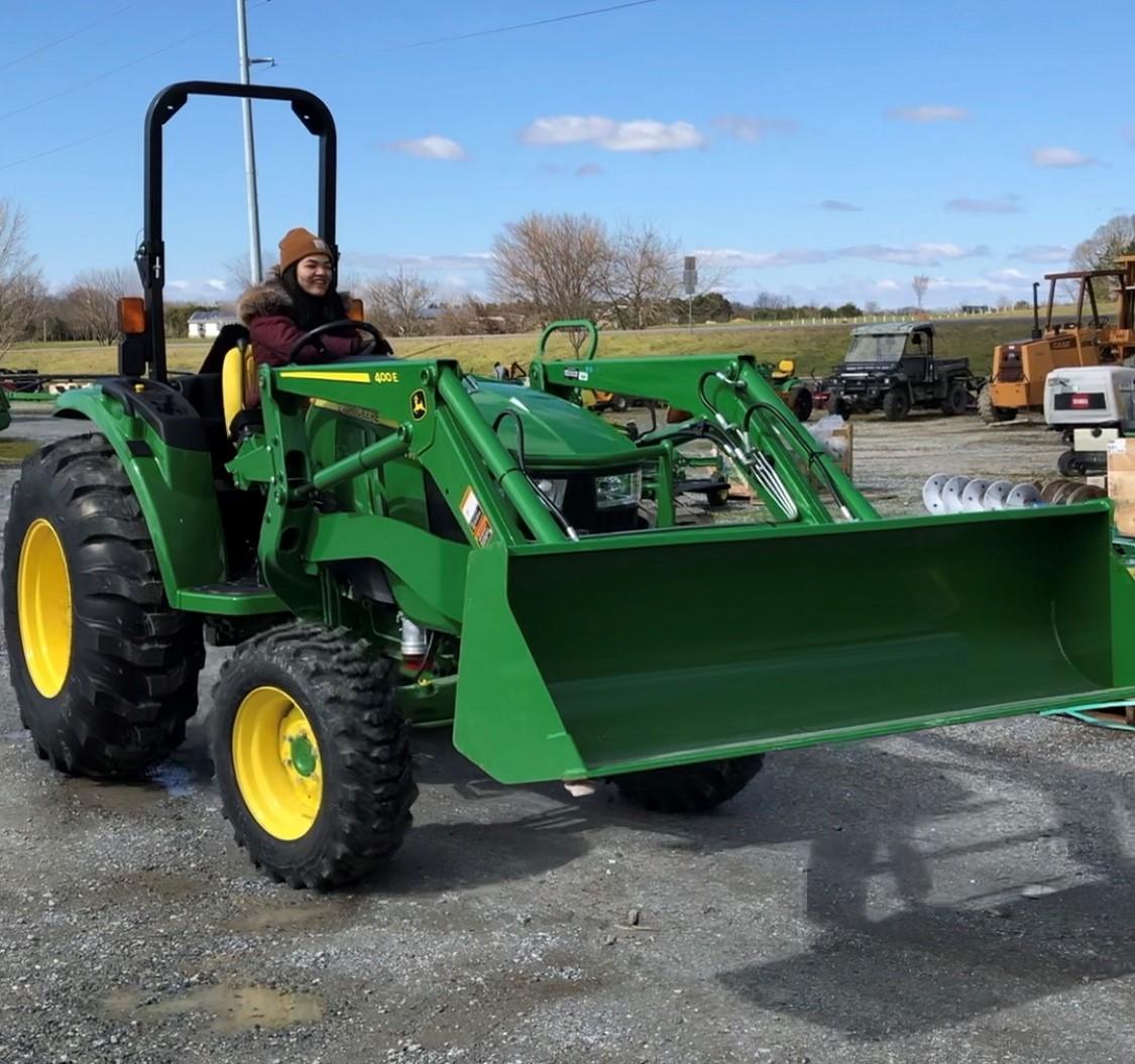 Driving the tractor for the first time