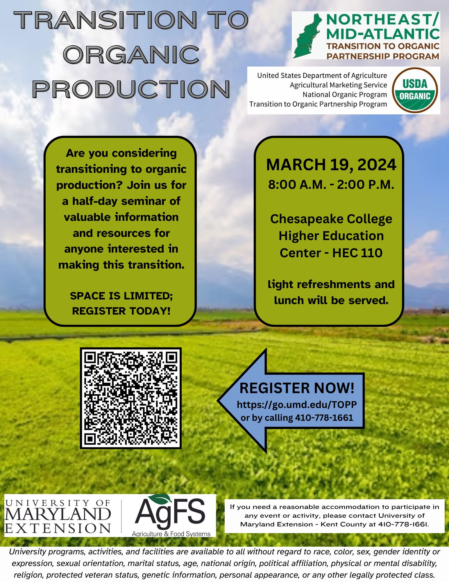 Event flyer with date and location of event
